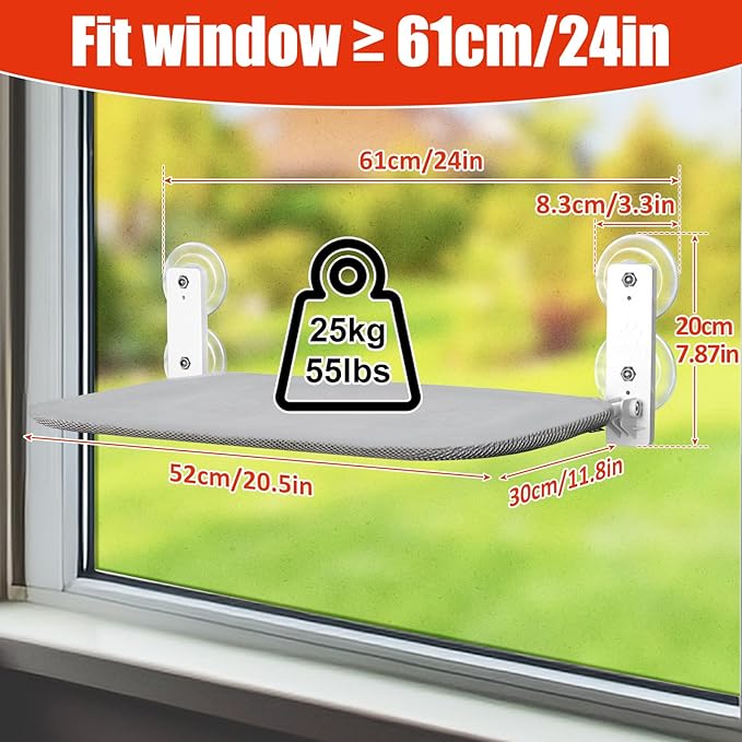 Sunhoo Cat Window Hammock Perch Cordless Perches Window Sill Seat Bed Foldable - Image 6