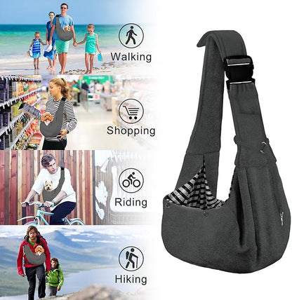 PETLOFT Reversible Dog Cat Sling Carrier, Small Carrier, Adjustable Sling - Image 7