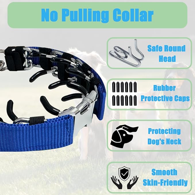 Prong Training Collar for Dogs, Rotating Ring Welding, Adjustable Dog Training - Image 2