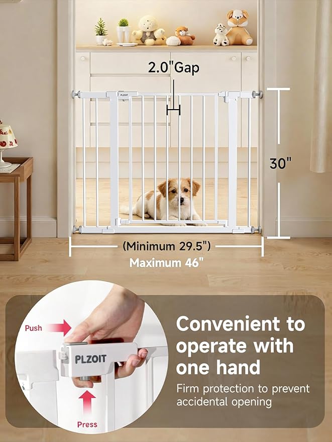 29.5-40.5" Baby Gate for Stairs, Dog Gate for Doorways, Walk Thru Auto Close - Image 3