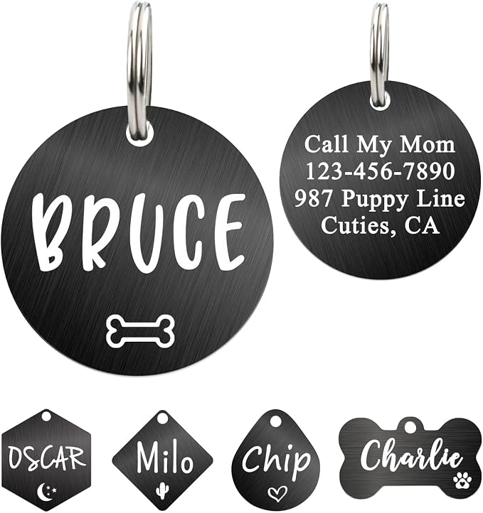 Ultra Joys Dog ID Tag, Custom Dog Tag Personalized Cat Tag, Pet ID Tag by UltraJoys