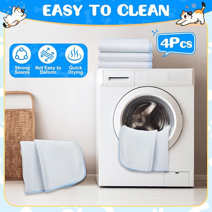 Chunful 4 Pack Pet Cooling Mat 18 x 14 Inches Cooling Pads - Image 6