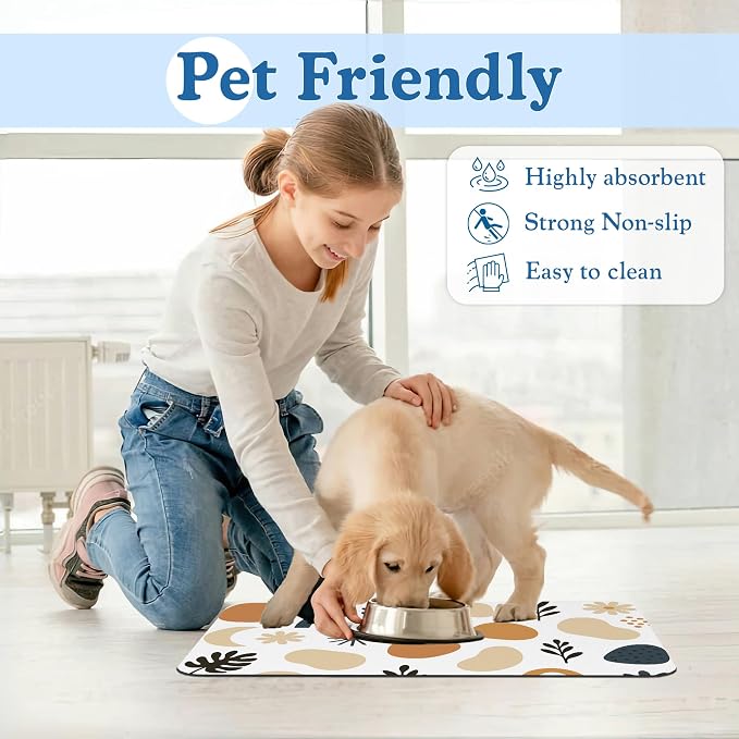 Boho Style Dog Food Mat–Christmas Stocking Absorbent Quick Dry Feeding Placemat - Image 6