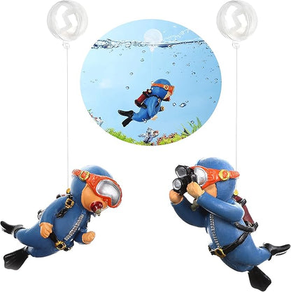 2-Pack Cute Little Diver Aquarium Decorations by SUPTEC%C2%AE