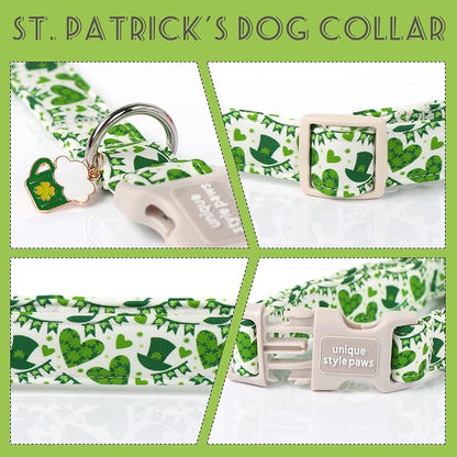 Unique style paws St. Patrick's Day Dog Collar Plastic Buckle Collar - Image 3