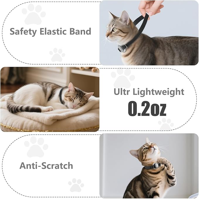 AirTag Cat Collar, Ultra Elastic Cat Tracker Collar, Airtag Holder Compatible - Image 6