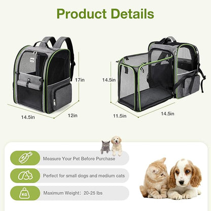 Lekebobor Large Cat Backpack Carrier Expandable Pet Carrier Backpack - Image 2