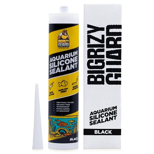 Aquarium Silicone Sealant Black 10.14 Fl oz Cartridge by BIGRIZYGUARD