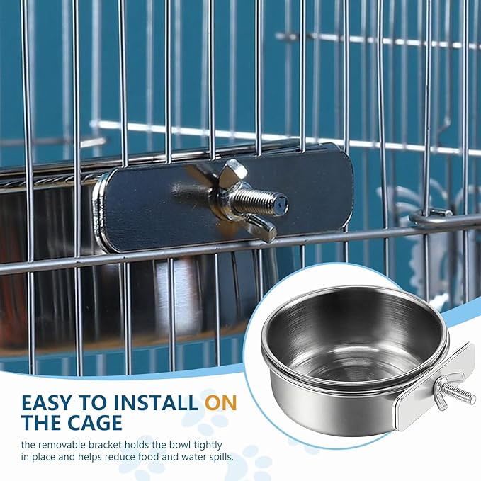 2Pcs Stainless Steel Bird Feeding Bowls, Small Bird Feeding Cup, Stainless - Image 4