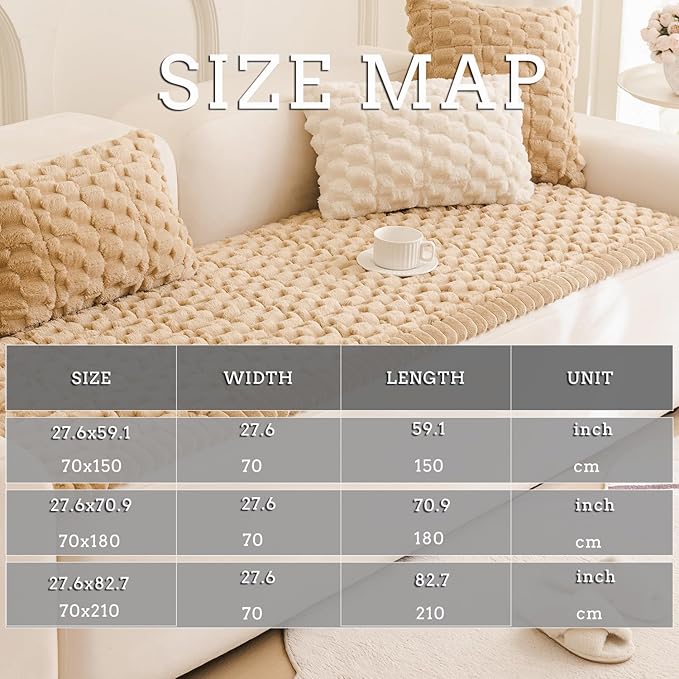 Couch Cover for Dogs Fuzzy Sofa Covers for Pet, Geometric Jacquard Coral - Image 4