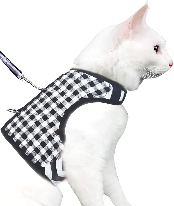 Cat Harness and Leash for Walking Escape Proof, Adjustable Cat Vest Harness by Yizhi+Miaow