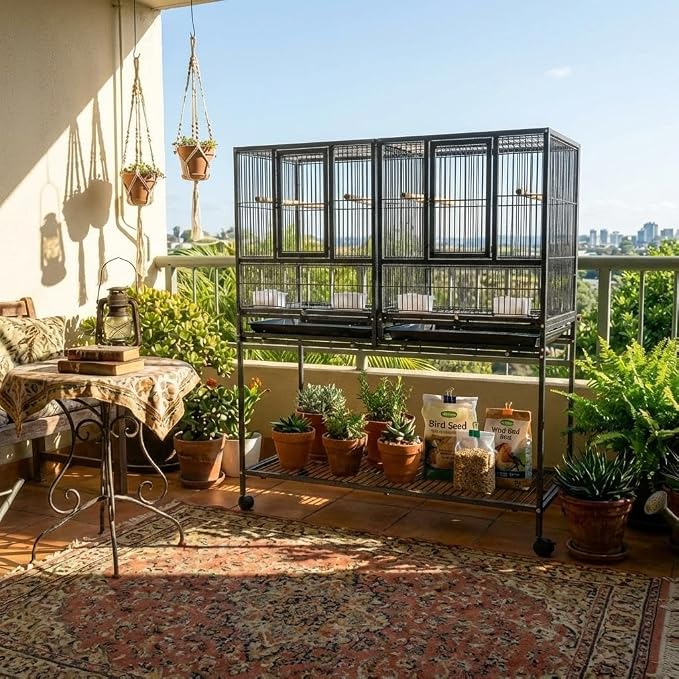 IDEALHOUSE 41" Divided Breeding Flight Bird Cage - Image 3