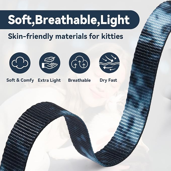 Cat Harness and Leash Set, 3-in-1 Escape Proof Adjustable, Comfortable Soft - Image 5