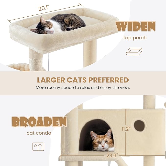 SHA CERLIN 81in Multi-Level Tall Cat Tree Tower - Image 5