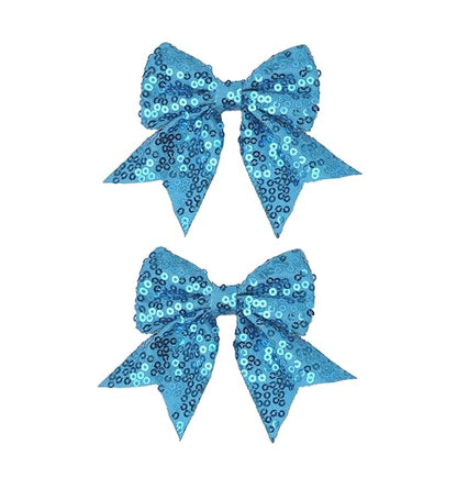 3-inch Sequined Bow Hair Clips For Baby Girls, Kids and Young Women Birthday by Koolgil