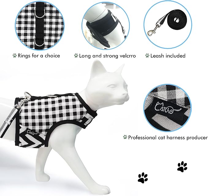 Cat Harness and Leash for Walking Escape Proof, Adjustable Cat Vest Harness - Image 5
