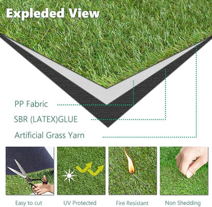 Artificial Grass Outdoor Rug, 3FT x 5FT 0.8 inch Realistic Fake Synthetic Grass - Image 5