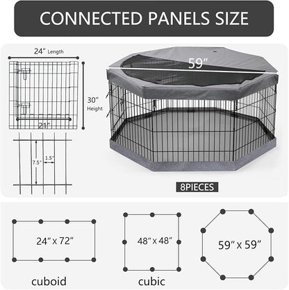 PETIME Foldable Metal Dog Exercise Pen/Pet Puppy Playpen Kennels Yard Fence - Image 3