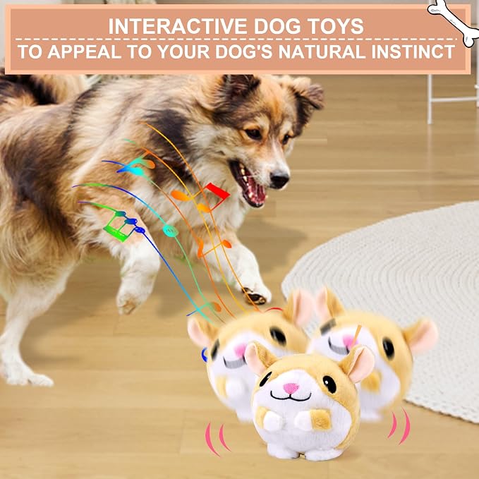 BABORUI Interactive Dog Toys Hamster, Jumping Squeaky Dog Toys - Image 2