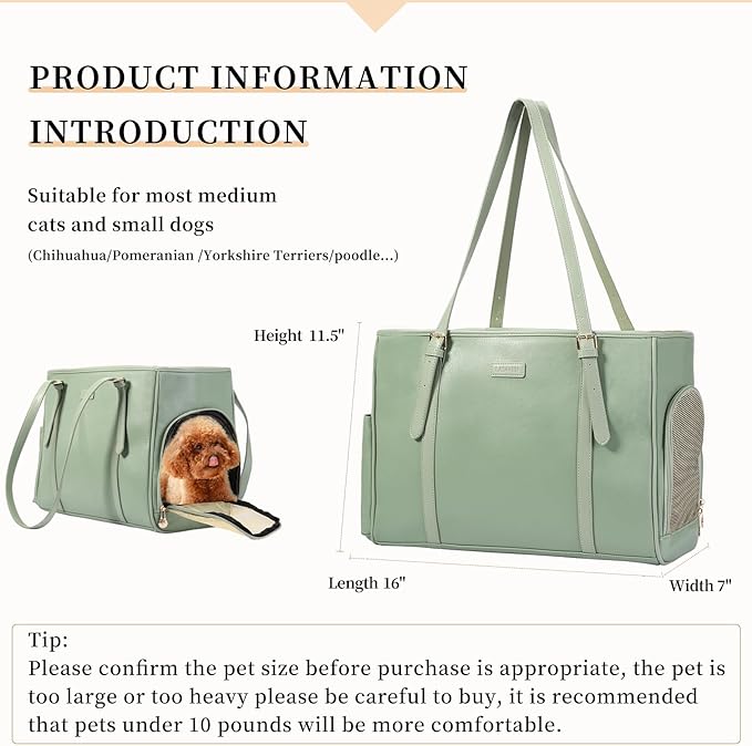 Fashion Dog Purse Pet Carrier Leather Bag - Image 2