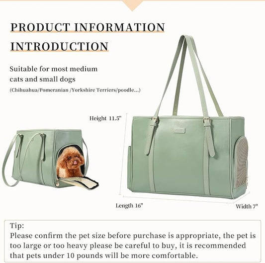 Fashion Dog Purse Pet Carrier Leather Bag - Image 2