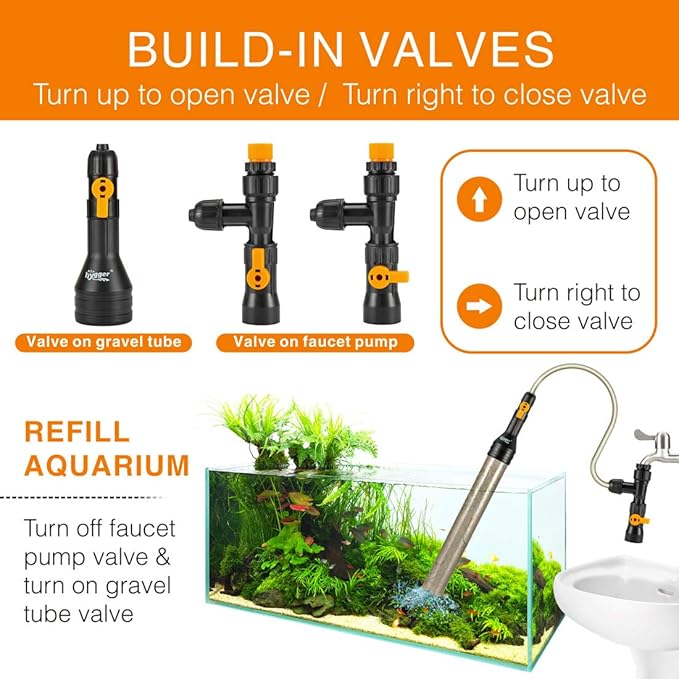 hygger Bucket-Free Aquarium Water Change Kit Fish Tank Auto Siphon Pump Gravel - Image 4
