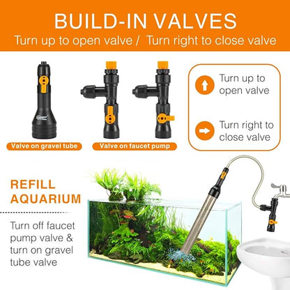 hygger Bucket-Free Aquarium Water Change Kit Fish Tank Auto Siphon Pump Gravel - Image 4