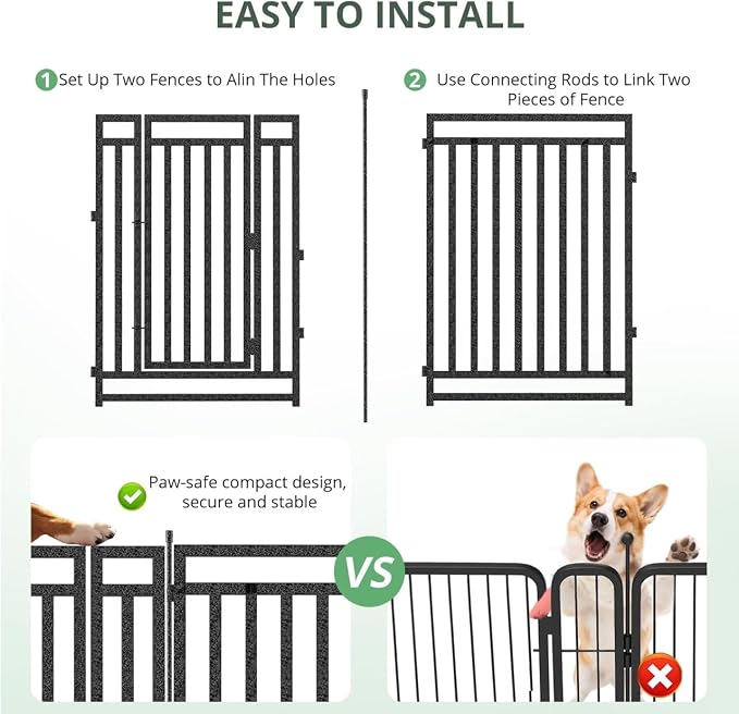 Dog Playpen Dog Fence Outdoor for Yard 47" H - Image 4