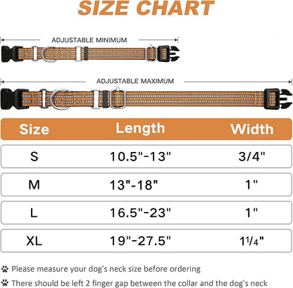 Martingale Dog Collar, Adjustable Nylon Reflective Collar - Image 4