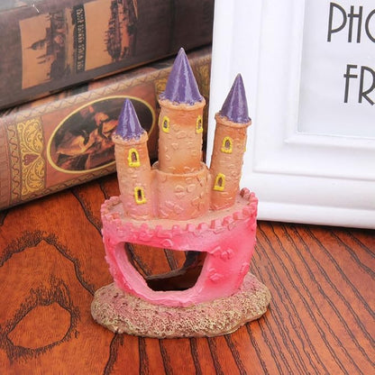 Fish Tank Decorations Pink Castle Aquarium Decorations Resin Fish Cave Hideouts - Image 6