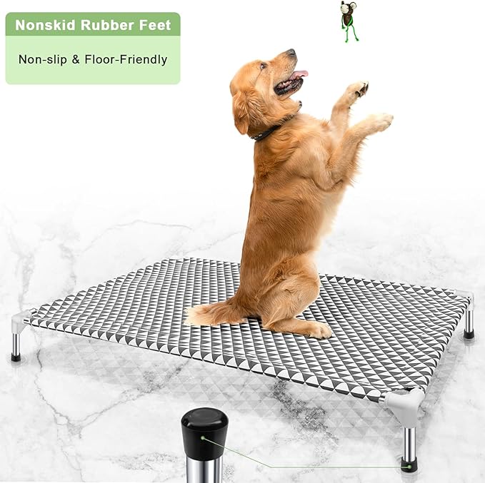 Elevated Outdoor Dog Bed, X-Large Size, Cotton Material, Non-Slip Feet - Image 4
