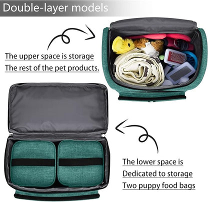 BAGLHER Pet Travel Bag, Double-Layer Pet Supplies Backpack, Pet Travel Backpack - Image 6