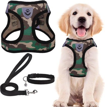 PUPTECK Adjustable Dog Harness Collar and Leash Set Step in No Pull Pet Harness by PUPTECK