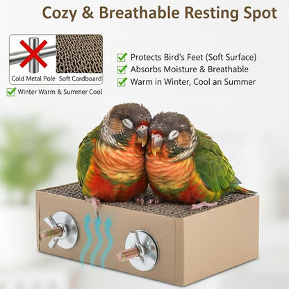 Paper Bird Perches Stand Platform Bird Chew Toy Parrot Cage Perch Cardboard - Image 7