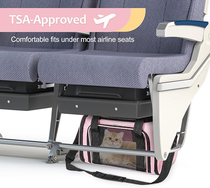 Discala Cat Dog Carrier Up to 15 Lbs TSA Airline Approved Pet Carrier - Image 3