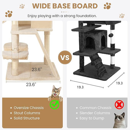 SHA CERLIN 65in Larger Cat Tree Tower Condo - Image 6
