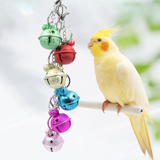 Oooct Bird Swing Bells Toys, Colorful Parrot Metal Bells, Hanging Bird Chewing - Image 6