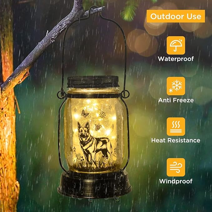 German Shepherd Gifts for Women/Men, German Shepherd Solar Lanterns Dog Mom - Image 5