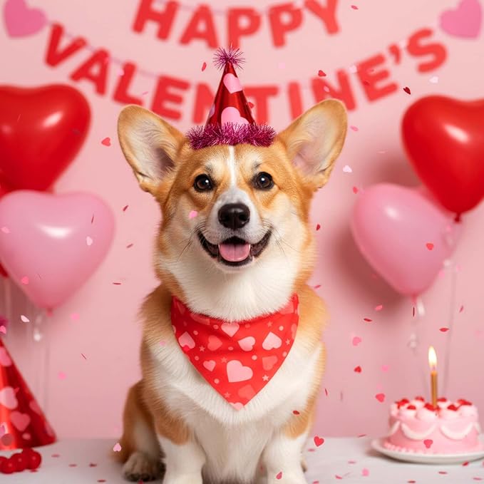 Sanwuta 48 Pcs Valentine's Day Dog Bandanas Bulk Valentines Dog Bandanas - Image 4