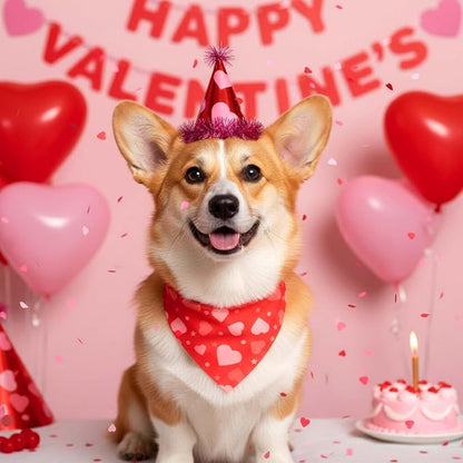 Sanwuta 48 Pcs Valentine's Day Dog Bandanas Bulk Valentines Dog Bandanas - Image 4