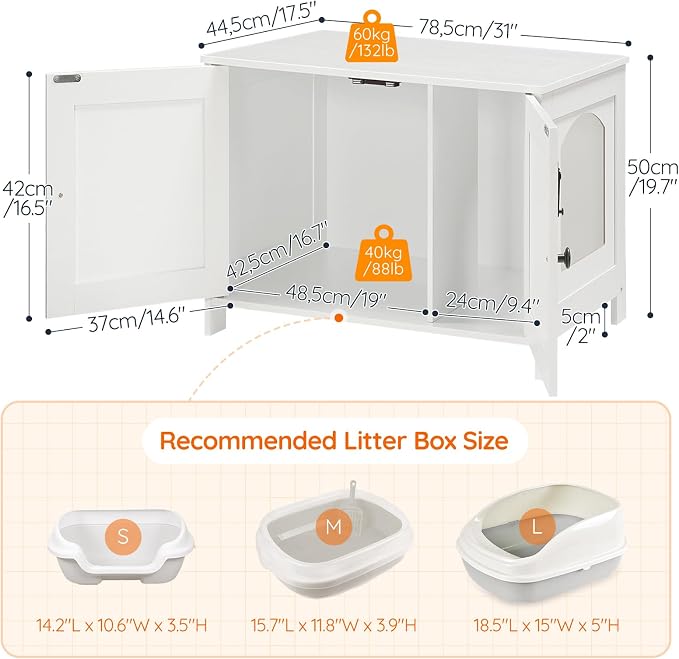 HOOBRO Litter Box Enclosure, Cat Litter Box Furniture - Image 5