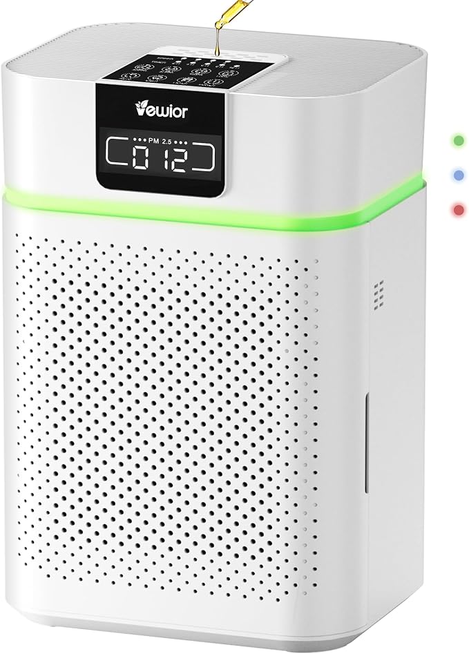 Air Purifier for Home 1800 Ft² Coverage, PM2.5 Monitor & Air Quality Light by VEWIOR