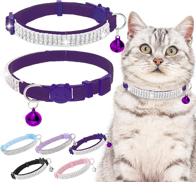 EXPAWLORER Soft Velvet Safe Cat Collars by EXPAWLORER