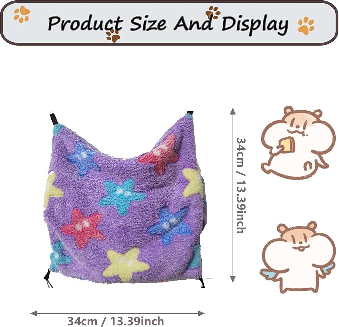 Cat Hammock for Cage, Soft Warm Hanging Bed for Kitten, Guinea Pig, Chinchilla - Image 3