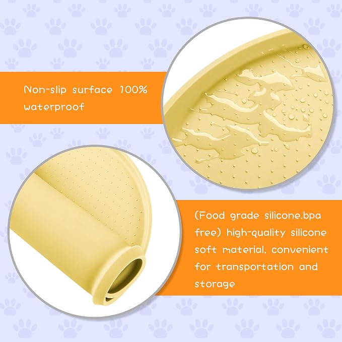 100% Waterproof 0.5" Raised Edge BPA Free Silicone Dog Food Mat, Pet Cat - Image 3