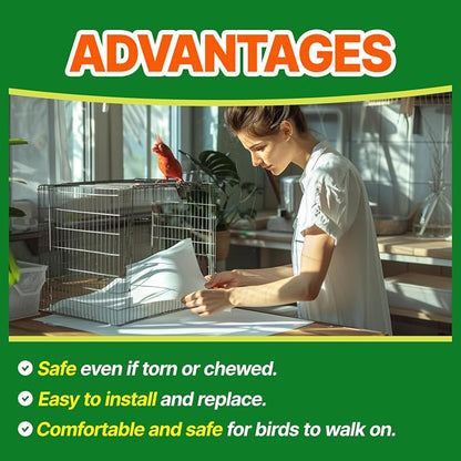 TORTO9 Cage Liner Sheets for Birds – 120 Pack, 11 x 17 in, 1.5 lb | Acid-Free & - Image 2