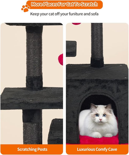 FISH&NAP Cute Cat Tree Kitten Cat Tower - Image 6