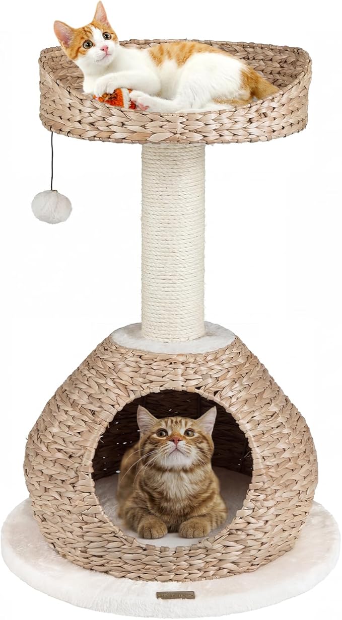 PETSITE 28-inch Modern Cat Tree, Small Cute Cat Tower Sisal Scratching Post by PETSITE