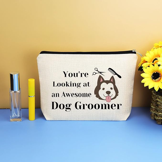 Dog Groomer Gift for Women Makeup Bag Pet Grooming Present Cosmetic Bag Dogs - Image 7