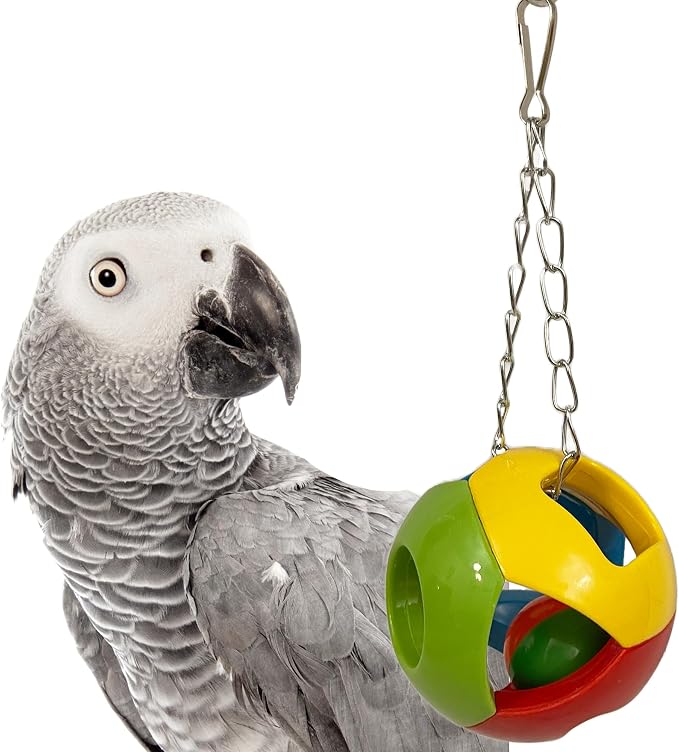 SIMENA Parrot Ball Toy with Bell, Cage Hanging Accessories by SIMENA